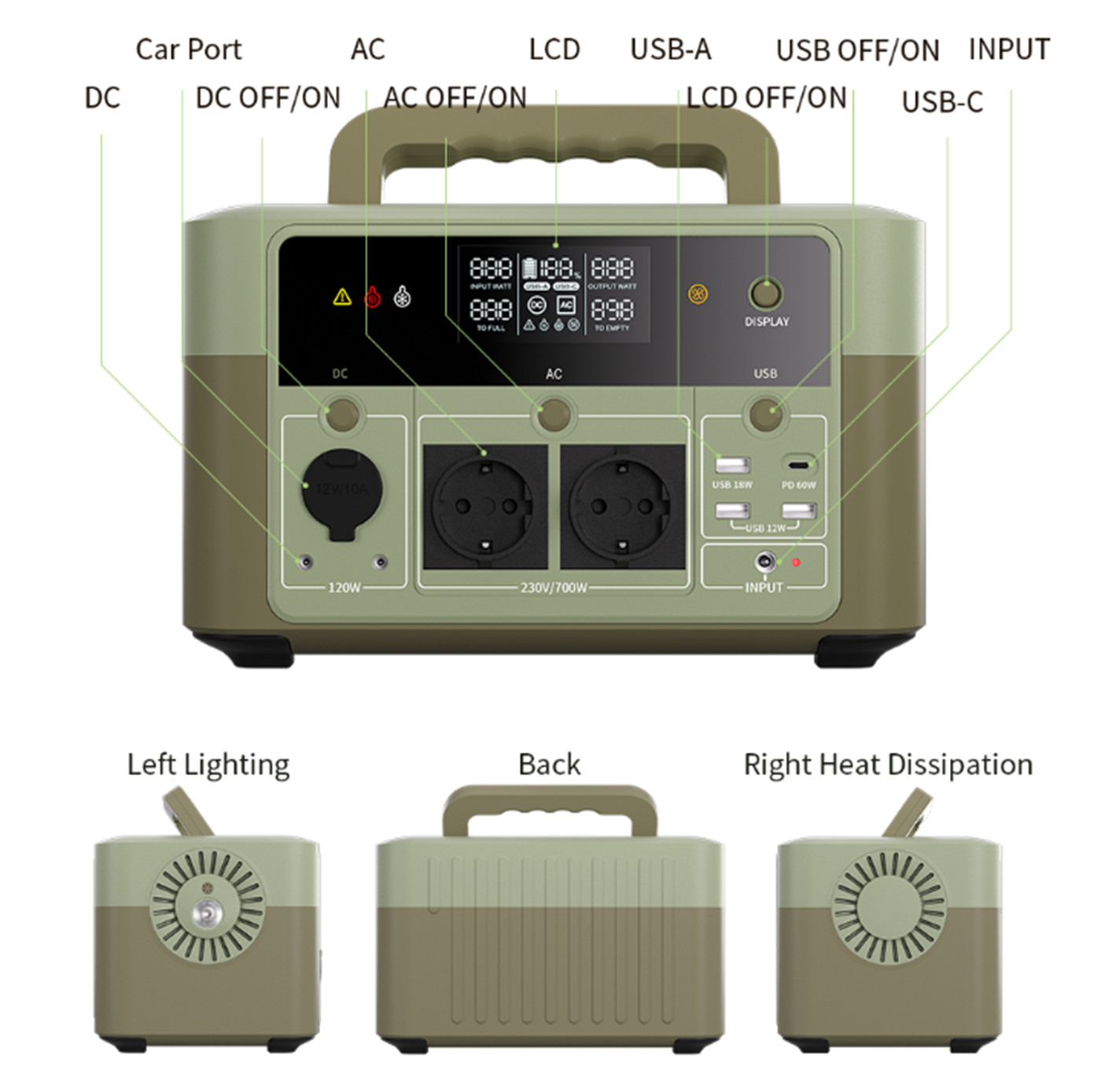 Customization OEMODM 600Wh outdoor Portable Power Station A5003